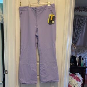 Ladies Lavender Snow Pants - Lightweight Insulated Bottoms soft shell